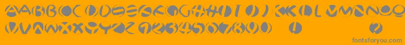 Jonasfragmentsround-Schriftart – Graue Schriften auf orangefarbenem Hintergrund