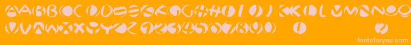 Jonasfragmentsround-Schriftart – Rosa Schriften auf orangefarbenem Hintergrund