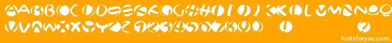 Jonasfragmentsround-Schriftart – Weiße Schriften auf orangefarbenem Hintergrund