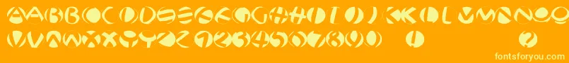 Jonasfragmentsround-Schriftart – Gelbe Schriften auf orangefarbenem Hintergrund