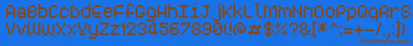 Pixelogist Font – Brown Fonts on Blue Background