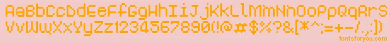 Pixelogist Font – Orange Fonts on Pink Background