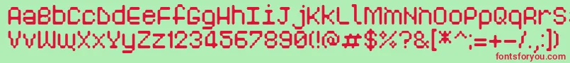 Pixelogist Font – Red Fonts on Green Background