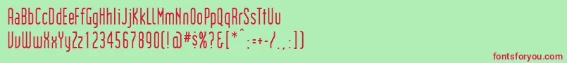 フォントInstitutionRegular – 赤い文字の緑の背景