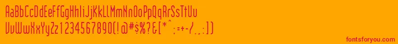 フォントInstitutionRegular – オレンジの背景に赤い文字