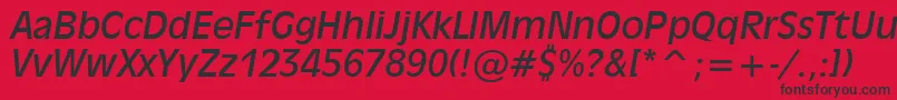 Incised901ItalicBt Font – Black Fonts on Red Background