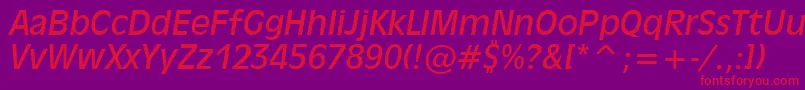 Incised901ItalicBt Font – Red Fonts on Purple Background