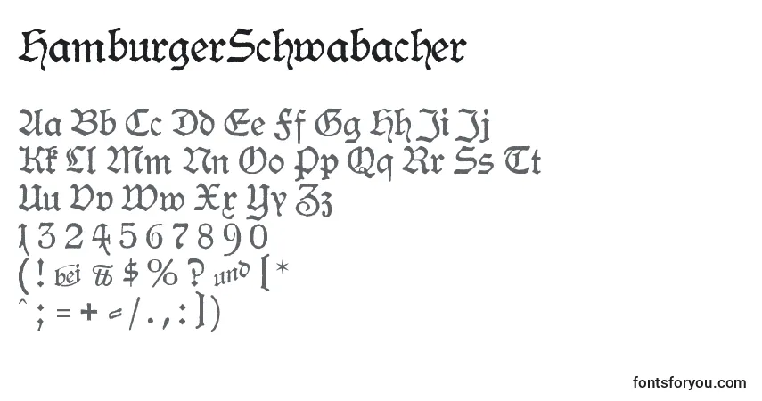 Шрифт HamburgerSchwabacher – алфавит, цифры, специальные символы