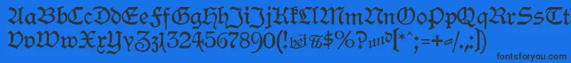 HamburgerSchwabacher Font – Black Fonts on Blue Background