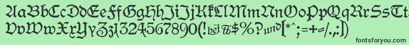 HamburgerSchwabacher-fontti – mustat fontit vihreällä taustalla