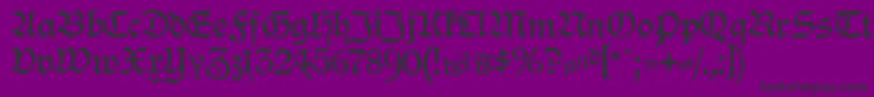フォントHamburgerSchwabacher – 紫の背景に黒い文字