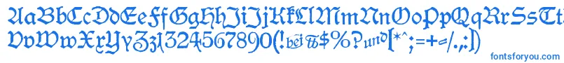 HamburgerSchwabacher-fontti – siniset fontit valkoisella taustalla