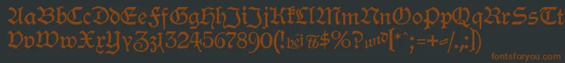 Шрифт HamburgerSchwabacher – коричневые шрифты на чёрном фоне