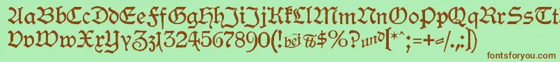 HamburgerSchwabacher-Schriftart – Braune Schriften auf grünem Hintergrund