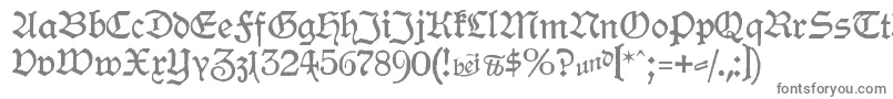 フォントHamburgerSchwabacher – 白い背景に灰色の文字