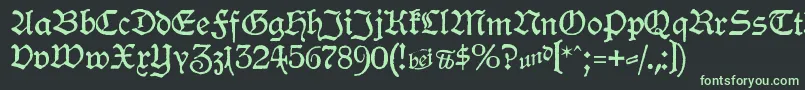 HamburgerSchwabacher-Schriftart – Grüne Schriften auf schwarzem Hintergrund