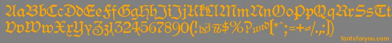 HamburgerSchwabacher-Schriftart – Orangefarbene Schriften auf grauem Hintergrund