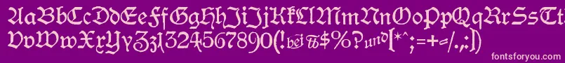 HamburgerSchwabacher-Schriftart – Rosa Schriften auf violettem Hintergrund