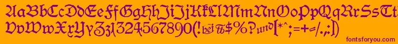 Шрифт HamburgerSchwabacher – фиолетовые шрифты на оранжевом фоне