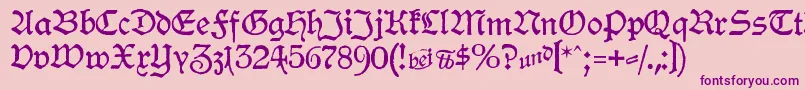 HamburgerSchwabacher-fontti – violetit fontit vaaleanpunaisella taustalla