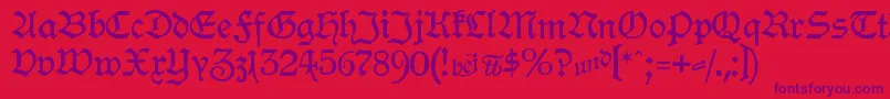 HamburgerSchwabacher-fontti – violetit fontit punaisella taustalla