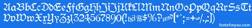 Шрифт HamburgerSchwabacher – белые шрифты на синем фоне