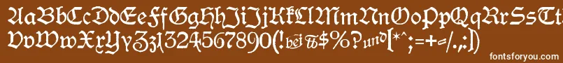 フォントHamburgerSchwabacher – 茶色の背景に白い文字