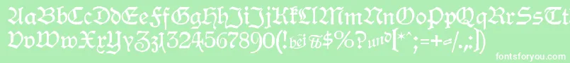 フォントHamburgerSchwabacher – 緑の背景に白い文字