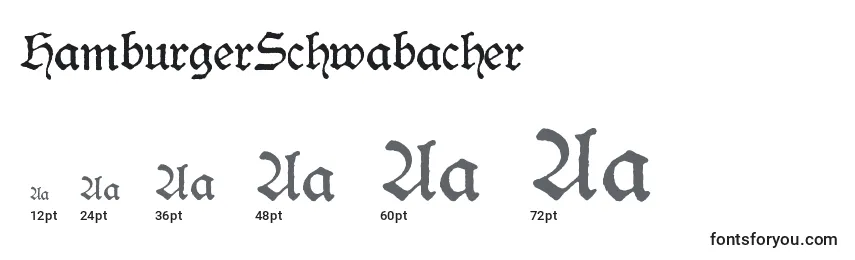 Rozmiary czcionki HamburgerSchwabacher