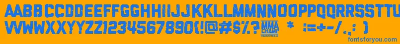 MmaChamp Font – Blue Fonts on Orange Background