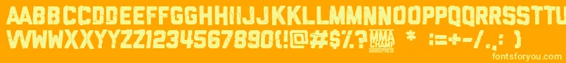 MmaChamp Font – Yellow Fonts on Orange Background