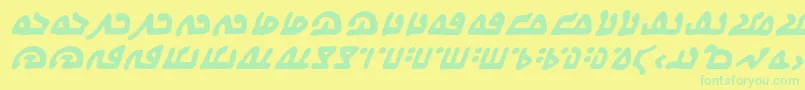 WecomeinpeacebbBi Font – Green Fonts on Yellow Background