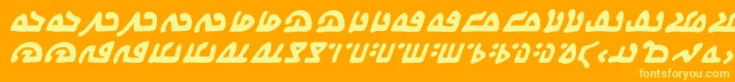 フォントWecomeinpeacebbBi – オレンジの背景に黄色の文字