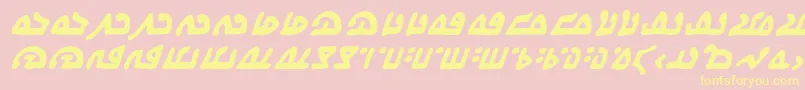 WecomeinpeacebbBi Font – Yellow Fonts on Pink Background