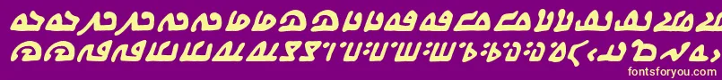 WecomeinpeacebbBi Font – Yellow Fonts on Purple Background