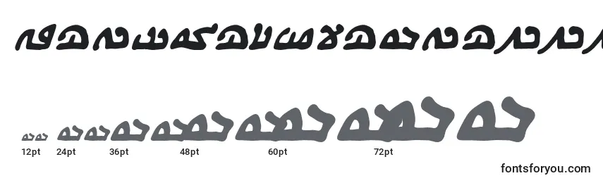 Größen der Schriftart WecomeinpeacebbBi (114823)