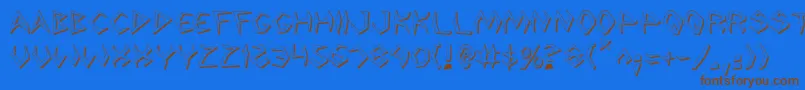 Argosy3D Font – Brown Fonts on Blue Background