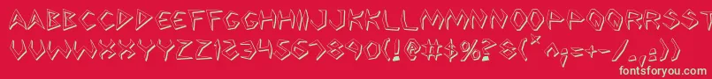 フォントArgosy3D – 赤い背景に緑の文字