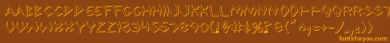 Argosy3D Font – Orange Fonts on Brown Background