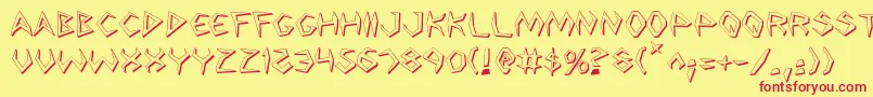 Argosy3D Font – Red Fonts on Yellow Background