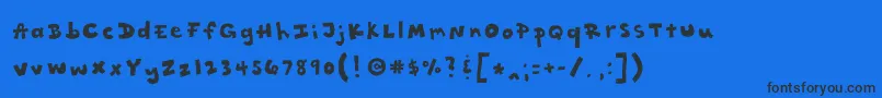 Rattytatty Font – Black Fonts on Blue Background