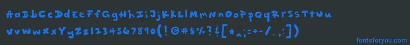 Rattytatty-Schriftart – Blaue Schriften auf schwarzem Hintergrund