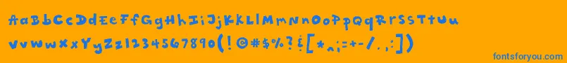 Weitere Informationen zur Rattytatty-Schriftart Rattytatty-Schriftart – Blaue Schriften auf orangefarbenem Hintergrund