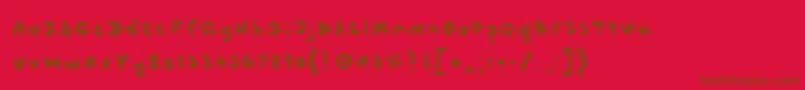 Rattytatty-fontti – ruskeat fontit punaisella taustalla