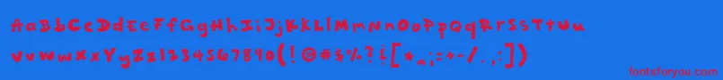 フォントRattytatty – 赤い文字の青い背景