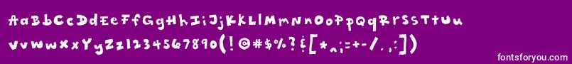 Rattytatty-fontti – valkoiset fontit violetilla taustalla