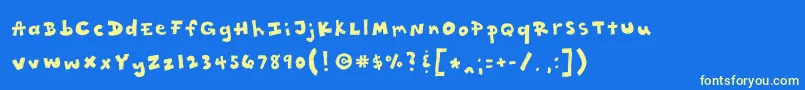 Rattytatty Font – Yellow Fonts on Blue Background