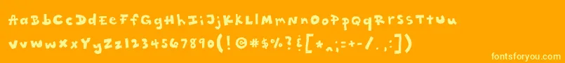 Rattytatty-fontti – keltaiset fontit oranssilla taustalla