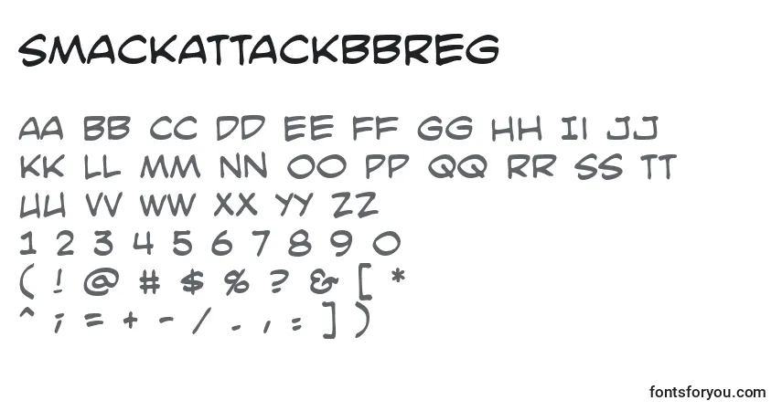 Czcionka SmackattackbbReg – alfabet, cyfry, specjalne znaki