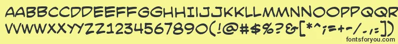 SmackattackbbReg Font – Black Fonts on Yellow Background